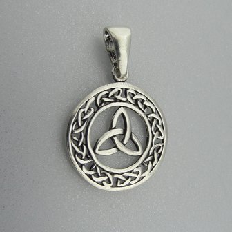 Zilveren Hanger Keltische Cirkel met Triquetra  