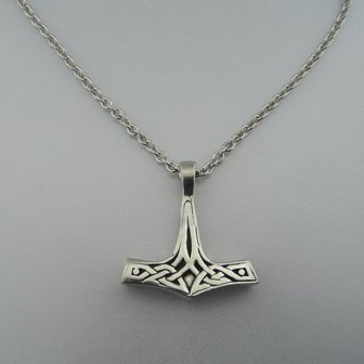 Ketting met Tinnen Hanger Hamer van Thor 