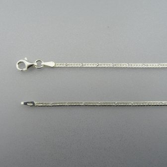 Zilveren Ketting Plat 42 cm  