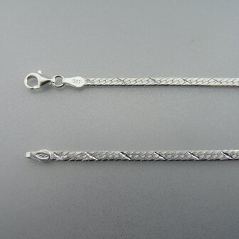 Zilveren Ketting Plat 42 cm  