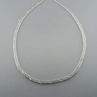 Zilveren Ketting Plat 42 cm  