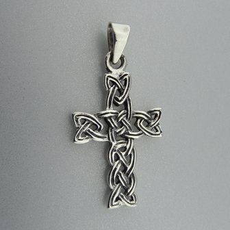 Zilveren Hanger Kruis Keltische Knoop  