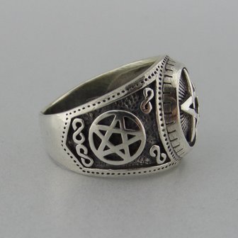 Zilveren Ring Pentagram  