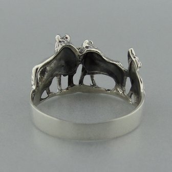 Zilveren Ring Drie Wolven 