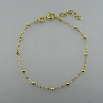 Zilveren Armband Bolletjes Verguld met 0.5 Micron 18K 