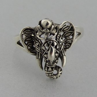 Zilveren Ring Ganesha 
