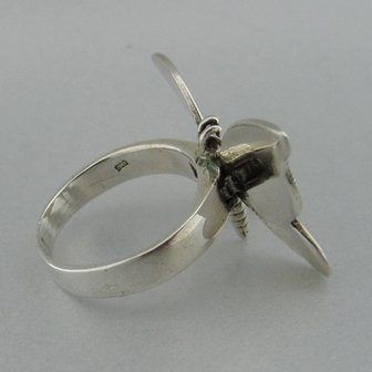 Zilveren Ring Vlinder beweegbaar 
