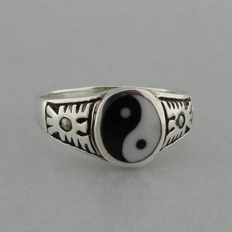 Zilveren Ring Yin-Yang  