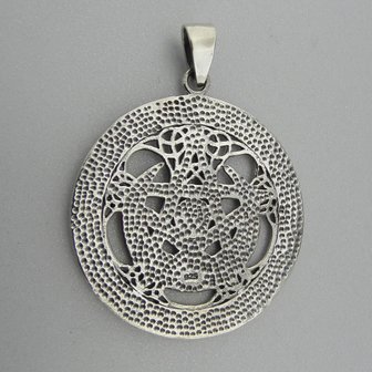 Zilveren Hanger Pentagram Halve Maan Keltische Triskel Triquetra  