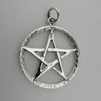 Zilveren Hanger Pentagram