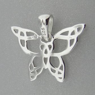 Zilveren Hanger Vlinder met Keltische Knopen  