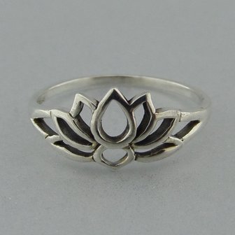 Zilveren Ring Lotus   