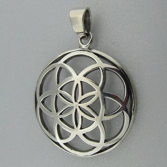 Zilveren Hanger Flower of Life   