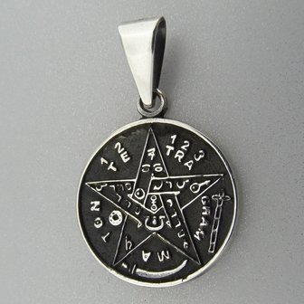 Zilveren Hanger Tetragrammaton Pentagram   