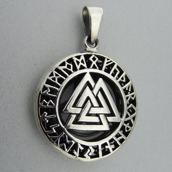 Zilveren Dubbele Hanger Valknut en Keltische Triquetra  