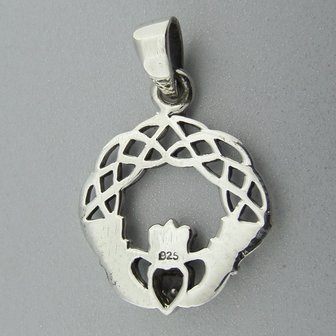 Zilveren Hanger Keltische Claddagh   