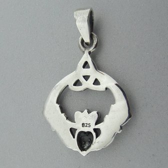 Zilveren Hanger  Keltische Claddagh met Triquetra  