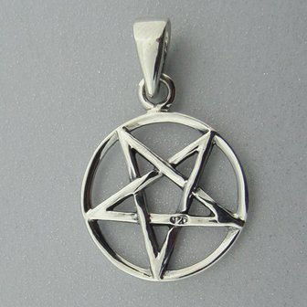 Zilveren Hanger Pentagram Omgekeerd  