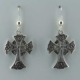 Zilveren Oorbel Keltische Kruis   