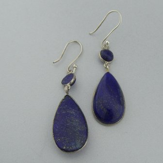 Zilveren Oorbel Lapis Lazuli   