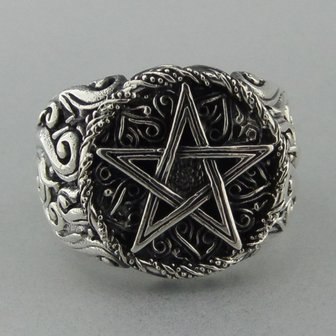 Zilveren Ring Pentagram  