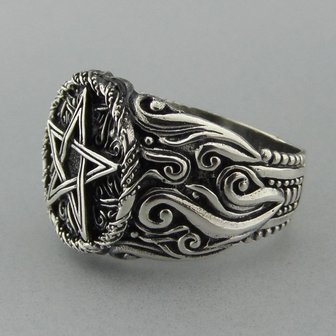 Zilveren Ring Pentagram  