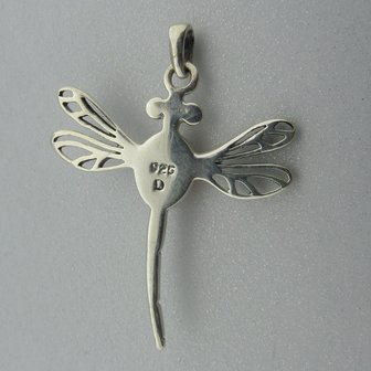 Zilveren Hanger Libelle met Barnsteen  