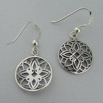 Zilveren Oorbel Flower of Life  