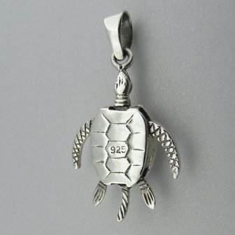 Zilveren Hanger Beweegbare Schildpad  