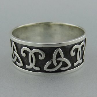 Zilveren Band Ring Keltische Triquetra   