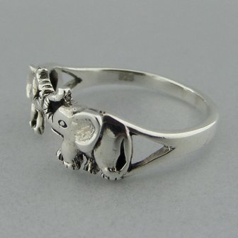 Zilveren Ring Olifantjes