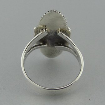 Zilveren Ring Langwerpig Onyx   