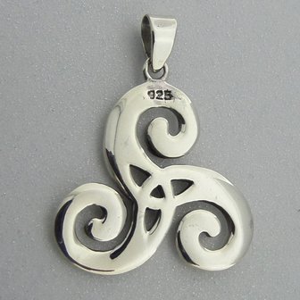 Zilveren Hanger Keltische Triskel met Triquetra  