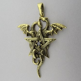 Bronzen Hanger Draken in Pentagram  