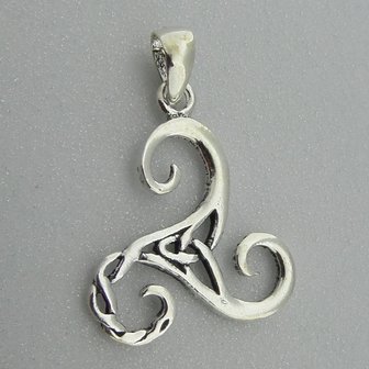 Zilveren Hanger Keltische Triskel met Triquetra    