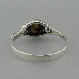Zilveren Ring Bewerkt met Parelmoer   