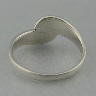 Zilveren Ring Slang vorm met bolletjes   