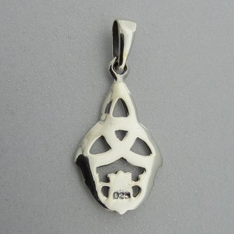 Zilveren Hanger Triquetra met Claddagh  