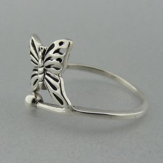 Zilveren Ring Vlinder   