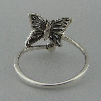 Zilveren Ring Vlinder   