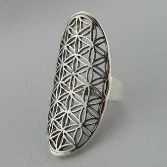 Zilveren Ring Flower of Life   