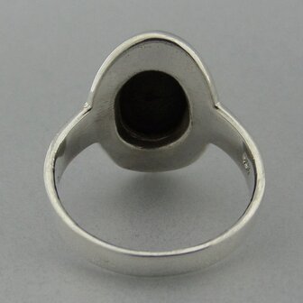 Zilveren Ring Glad met Onyx   