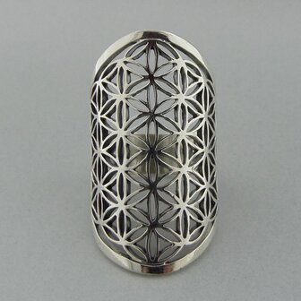 Zilveren Ring Flower of Life   