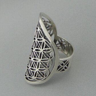 Zilveren Ring Flower of Life   