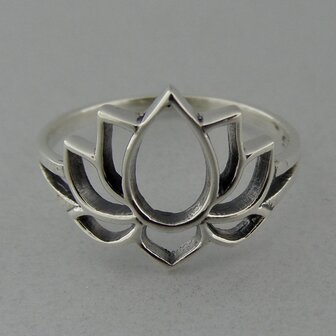 Zilveren Ring Lotus  