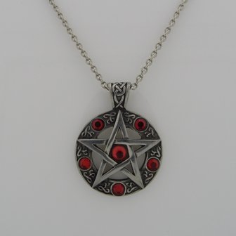 Ketting met Tinnen Hanger Pentagram  