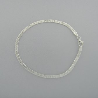Zilveren Armband plat 19 cm