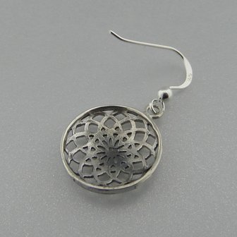 Zilveren Oorbel Flower of Life 