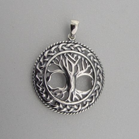 Zilveren Hanger Levensboom met Keltische knoop  