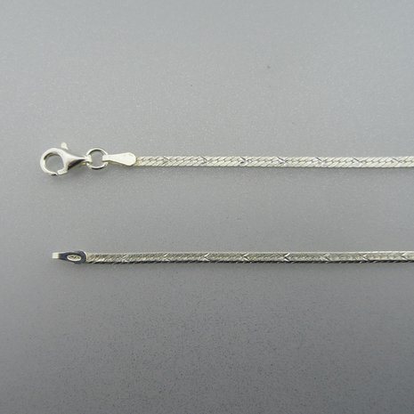 Zilveren Ketting Plat 42 cm  